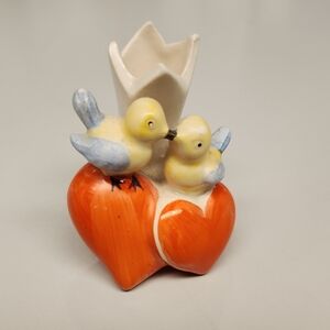 Mini Toothpick Holder 2 Love Birds 2 Hearts Vintage Goebel